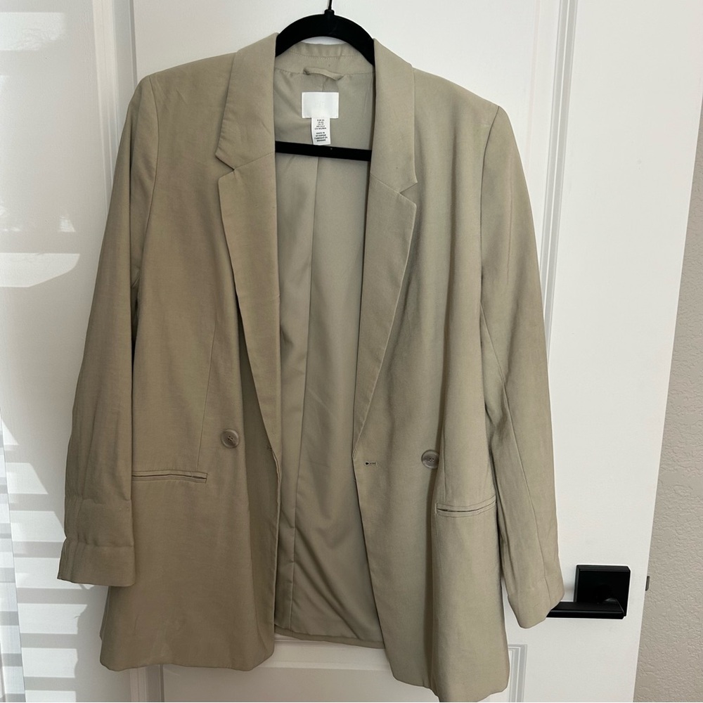 Linen Blend Green Blazer